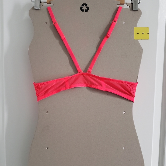 La Senza Bright Orange-Pink Lace Bra - Size 34B - Picture 5 of 5